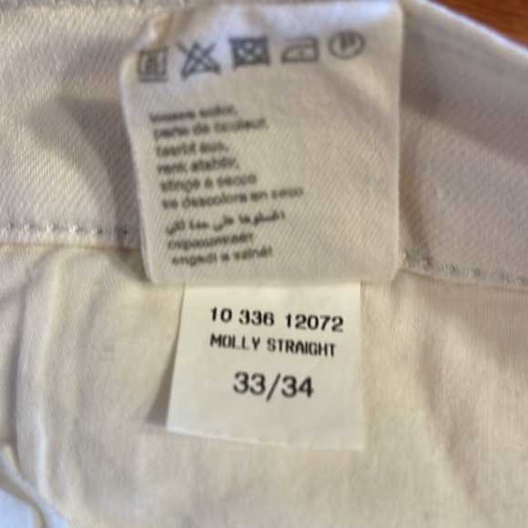 Mavi white stretch sz 33/34 mid rise Molly straight leg pants - Picture 10 of 13